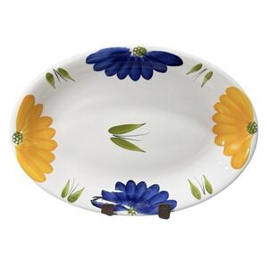 Maxam Italian Daisy Pattern 16" Serving Platter Made In Italy